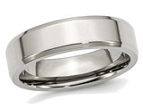 Men's Chisel Stainless Steel 6mm Polished Beveled Edge Wedding Band Ring